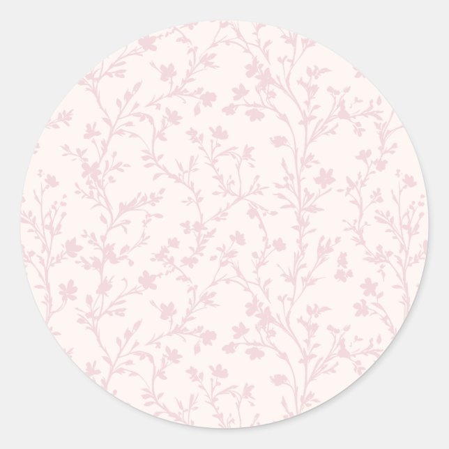 Pegatina Redonda Soft Meadow Blush Rosa - Neutral (Anverso)