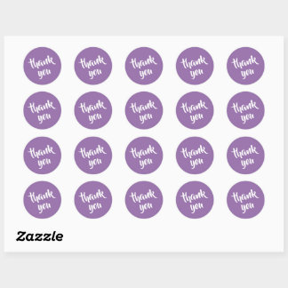 Pegatina Redonda Soft Muted Lavender Thank You  Round Sticker