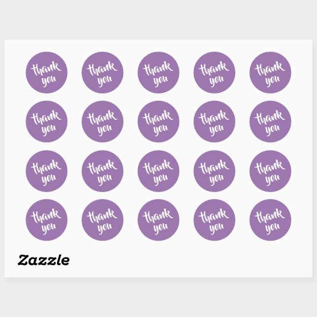 Pegatina Redonda Soft Muted Lavender Thank You  Round Sticker (Hoja)