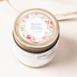 Pegatina Redonda Soft Pastel Bloom Bridal Shower 