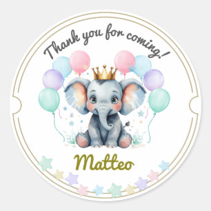 Pegatina Redonda Soft Pastel Elephant Thank You Stickers