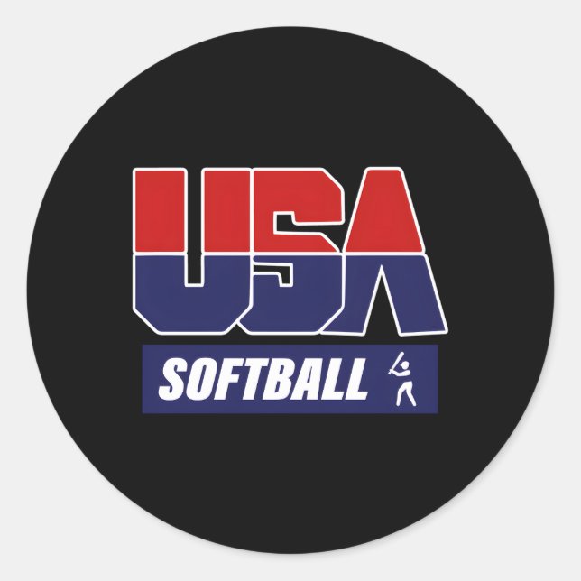 Pegatina Redonda Softball 2021 Estados Unidos (Anverso)