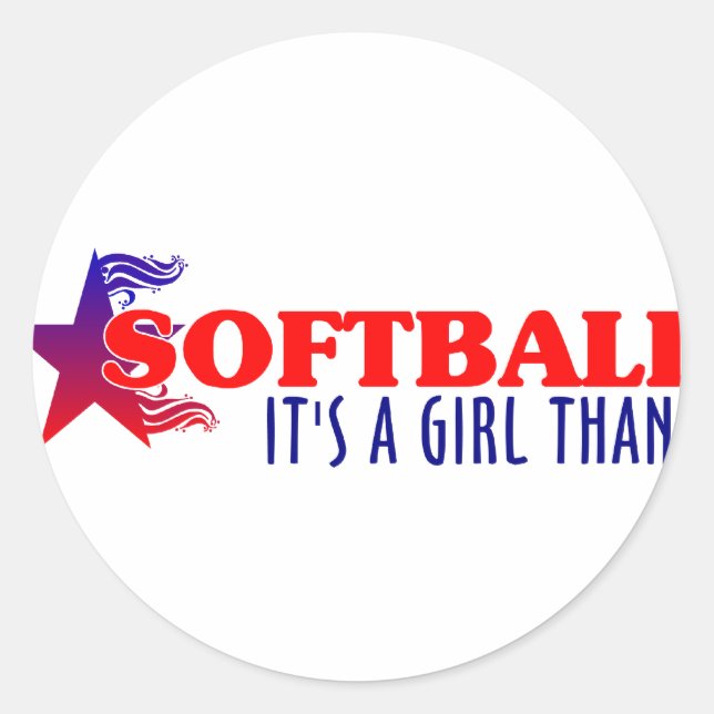 Pegatina Redonda Softball...Chica Thang (Anverso)