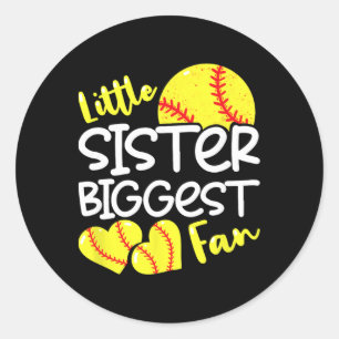 Pegatina Redonda Softball Hermana Menor Mayor Fan Chicas Adolescent