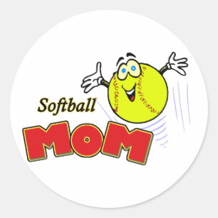 Pegatina Redonda Softball Mom II