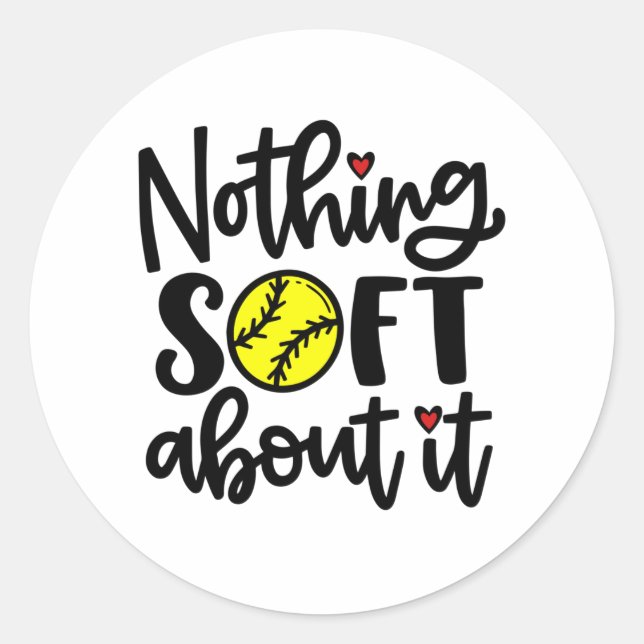 Pegatina Redonda Softball - Nada Suave Con Los Pegatinas De Ti (Anverso)