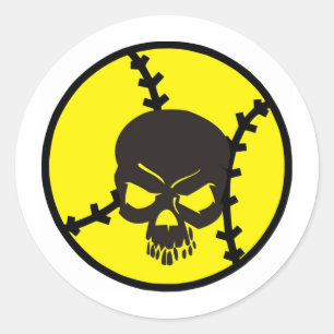 Pegatina Redonda softball Skull