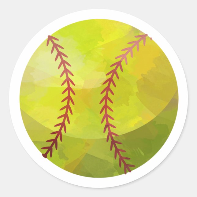 Pegatina Redonda Softbol (Anverso)