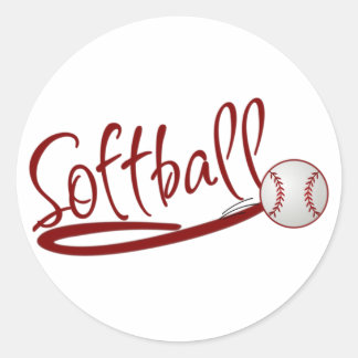 Pegatina Redonda Softbol