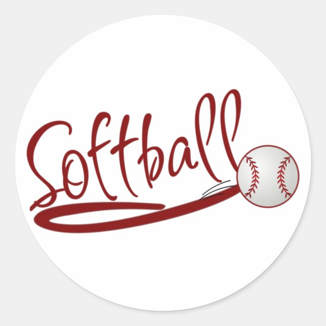 Pegatina Redonda Softbol (Anverso)