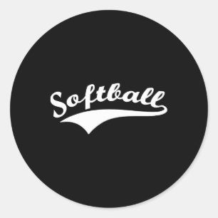 Pegatina Redonda Softbol Palabra Escuela Equipo Jugador Recreativo