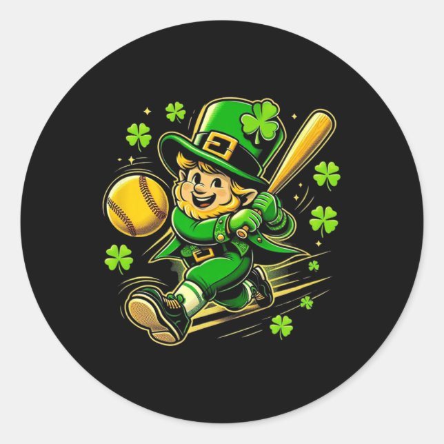 Pegatina Redonda Softbyll St Patricks Day Irish Softll (Anverso)