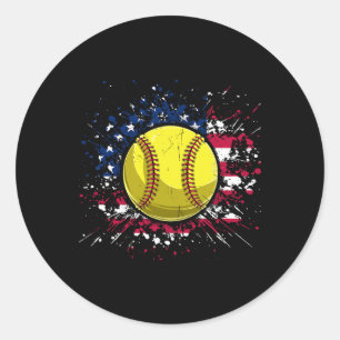 Pegatina Redonda Softll 4 De Julio Hombres Usa Bandera Americana Vi