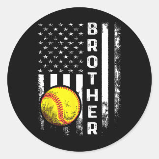 Pegatina Redonda Softll Brother American Flag Vintage Christmas Xma