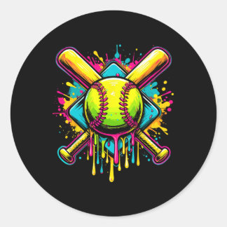 Pegatina Redonda Softll Girl Ice Cream Softll Drip 