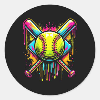 Pegatina Redonda Softll Girl Ice Cream Softll Drip _1 