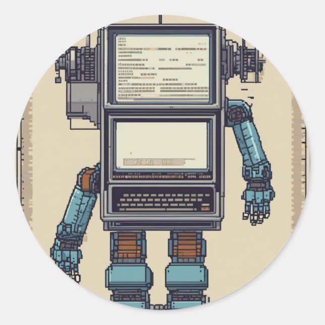 Pegatina Redonda Software Developer Programmer Coding Tech Geek Com (Anverso)