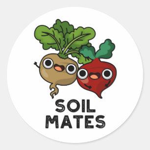 Pegatina Redonda Soil Mates Funny Abeja Raíz Pun