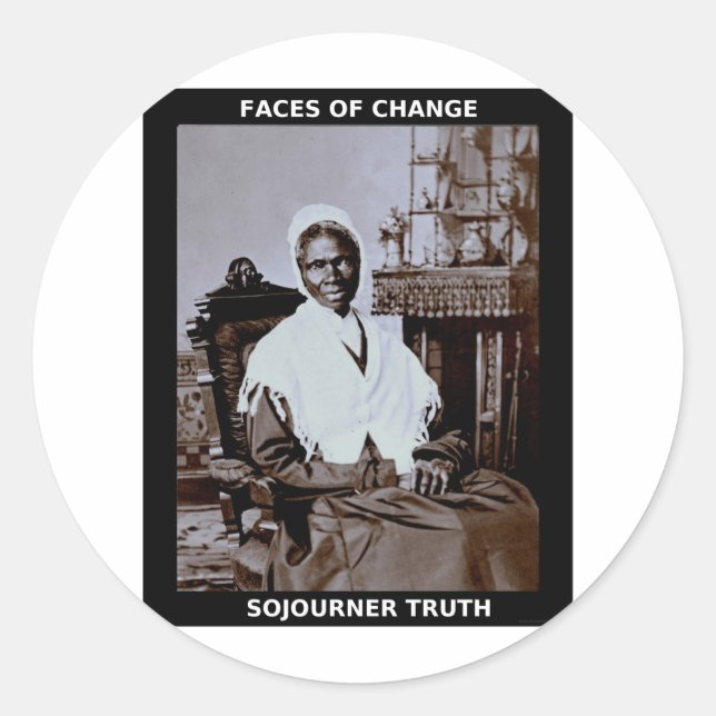 Pegatina Redonda Sojourner Truth (Anverso)