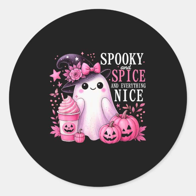 Pegatina Redonda Soky And Sce And Everything Nice Halloween Nk  (Anverso)