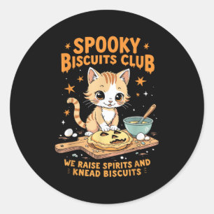Pegatina Redonda Soky Biscuits Club Cat Funny Halloween