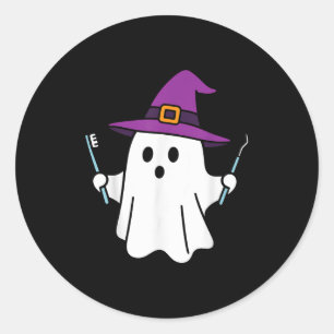 Pegatina Redonda Soky Dentist Ghost Halloween Sonríe Dental Bootiou