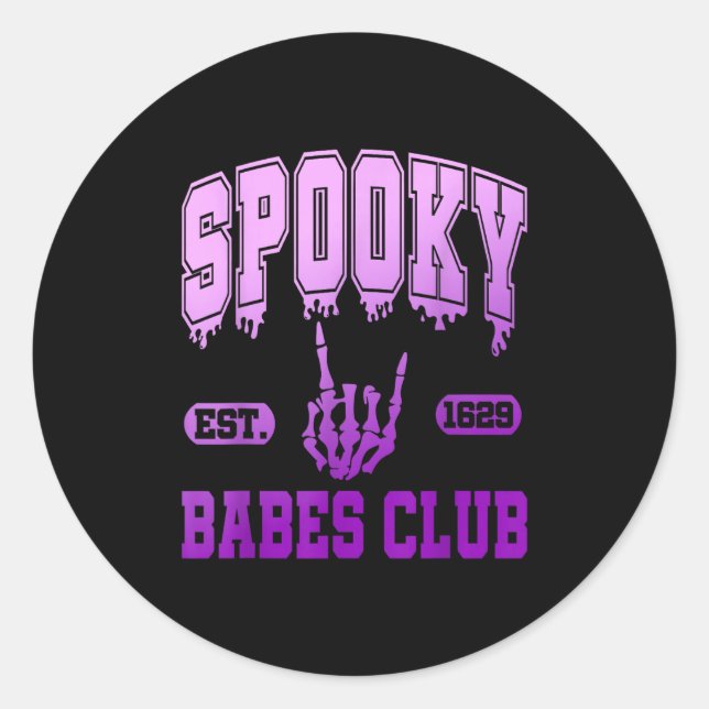 Pegatina Redonda Soky Est. 1629 Babes Club, Retro, Goth  (Anverso)