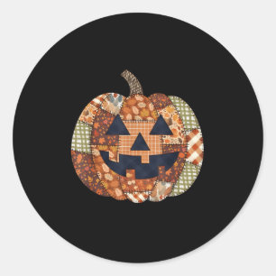 Pegatina Redonda Soky Halloween Calabaza Patchwork Cuall Fall Soky