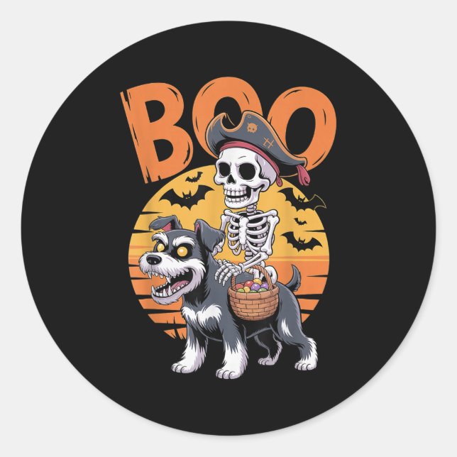 Pegatina Redonda Soky Mini Schnauzer Costume Miniature Schnauzer Ha (Anverso)