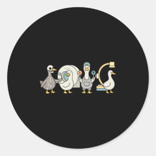 Pegatina Redonda Soky Radiology Shirt, Xray Tech Skeleton Goose