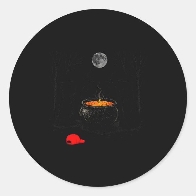 Pegatina Redonda Soky Witch Halloween Feminist Women Rights Against (Anverso)