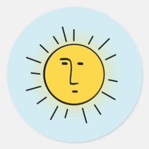 Pegatina Redonda Sol