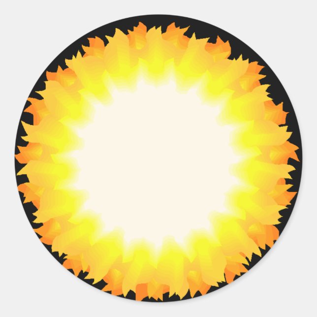 Pegatina Redonda Sol (Anverso)