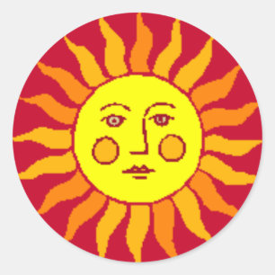Pegatina Redonda Sol