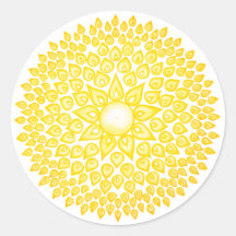 Sol amarillo brillante Mandala