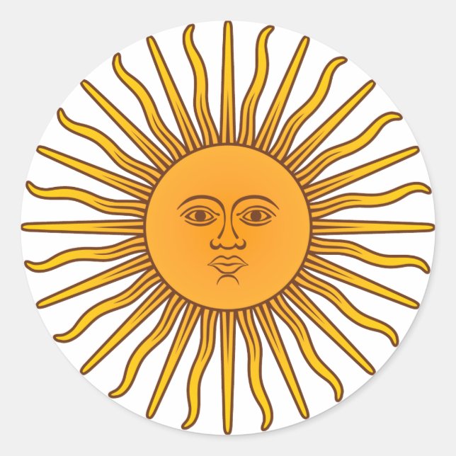 Pegatina Redonda Sol de Mayo (Anverso)