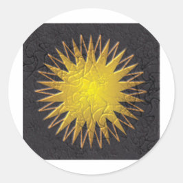 Pegatina Redonda Sol Dorado