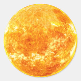 Pegatina Redonda sol dorado