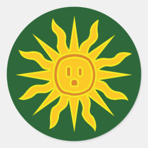 Pegatina Redonda Sol eléctrico