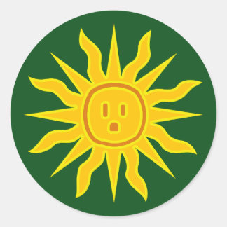 Pegatina Redonda Sol eléctrico