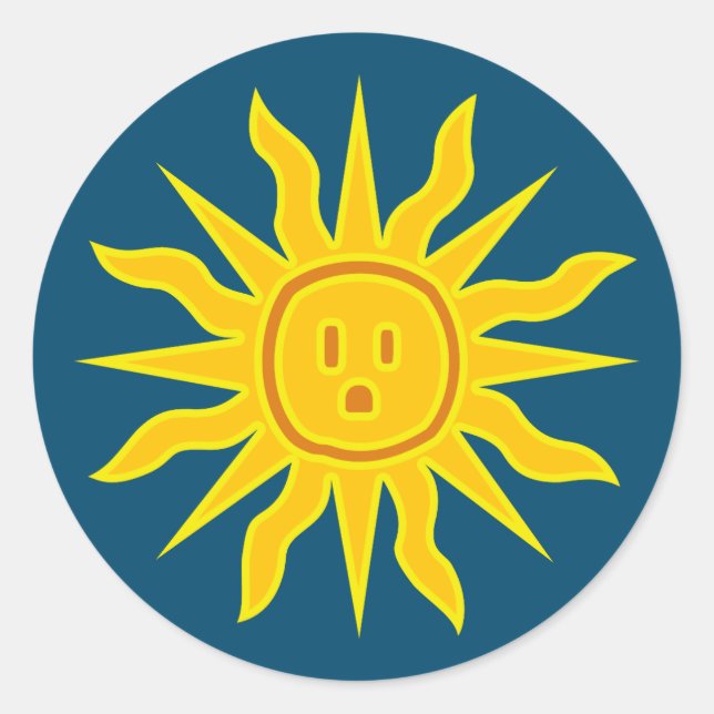 Pegatina Redonda Sol eléctrico (Anverso)