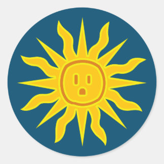 Pegatina Redonda Sol eléctrico