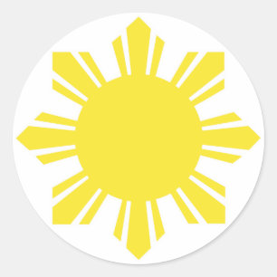 Pegatina Redonda Sol filipino - Amarillo