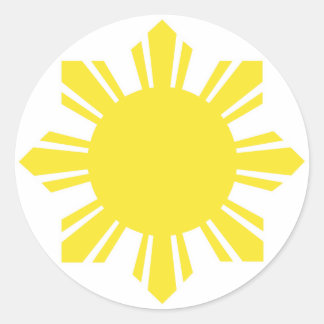 Pegatina Redonda Sol filipino - Amarillo