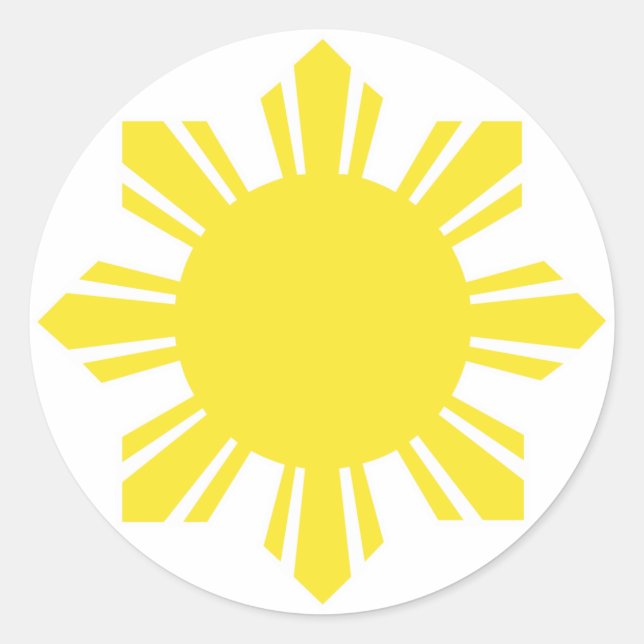 Pegatina Redonda Sol filipino - Amarillo (Anverso)
