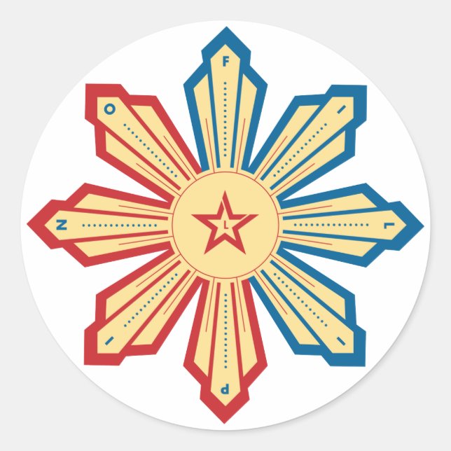 Pegatina Redonda Sol filipino - LS (Anverso)