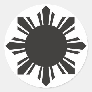 Pegatina Redonda Sol filipino - Negro