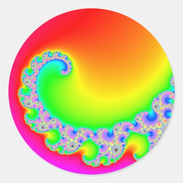 Pegatina Redonda Sol llamativo (Anverso)