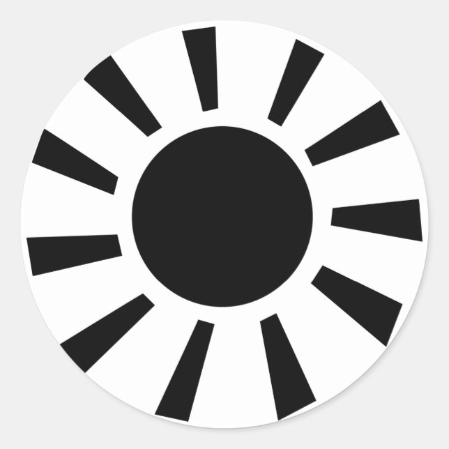 Pegatina Redonda Sol negro (Anverso)