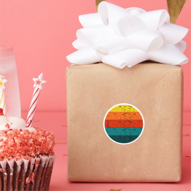 Pegatina Redonda Sol Retro (Fiesta)